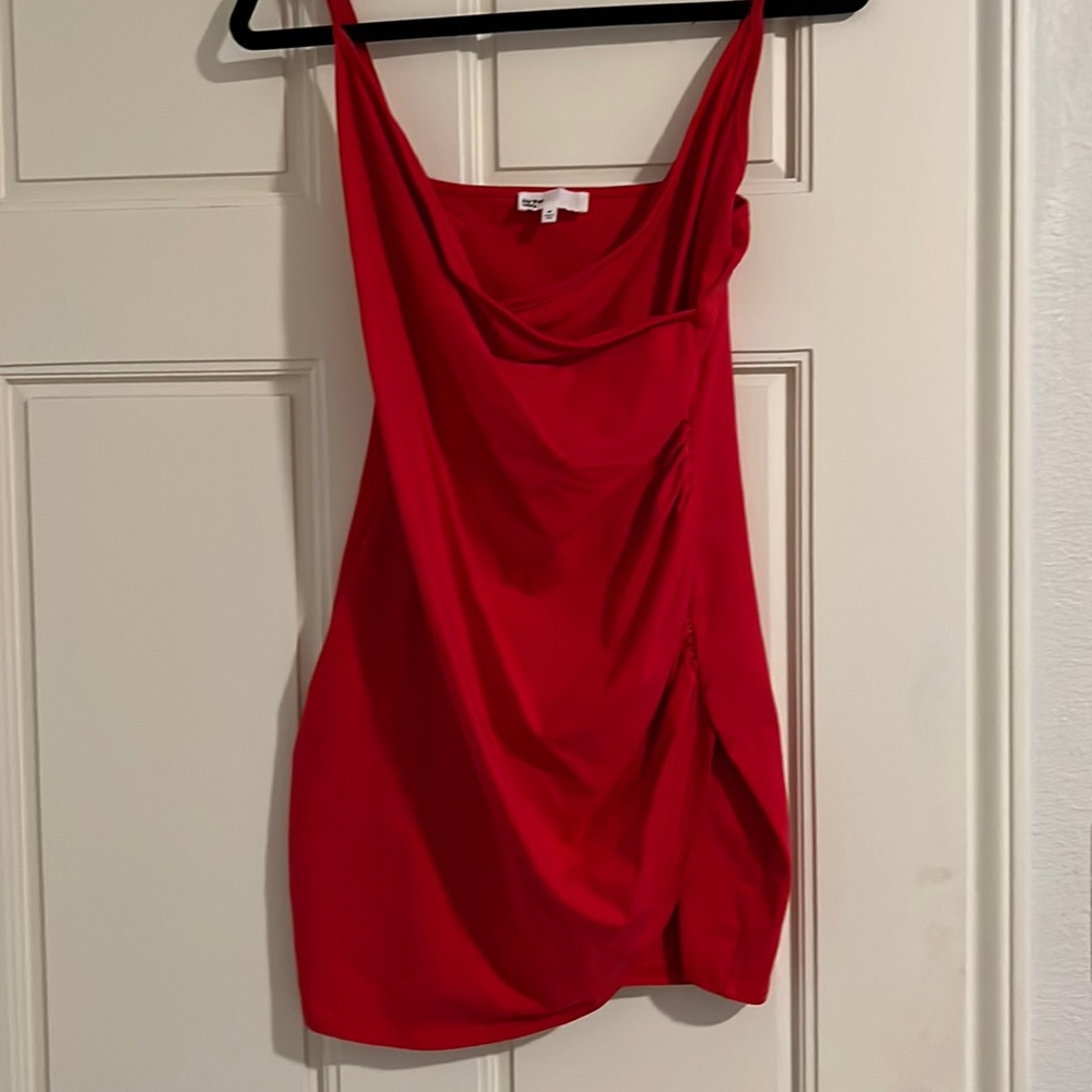 Red dress with slit